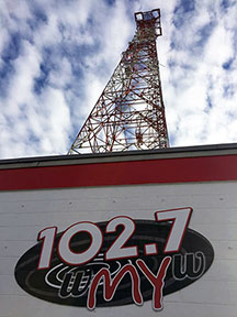 radio tower and sign